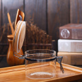 wholesale Glass Storage Jar With Buckle cheap wooden lid lockable candy glass jar